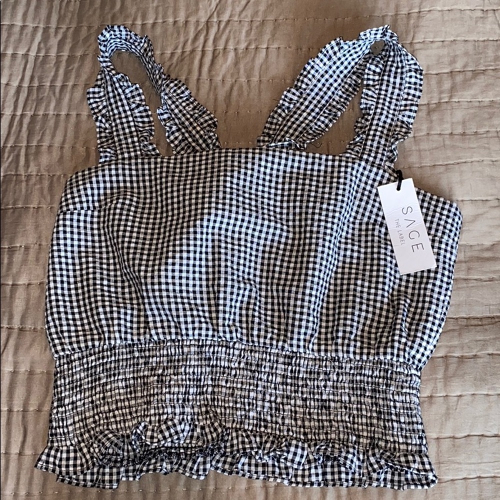 NWT sage the label gingham tank